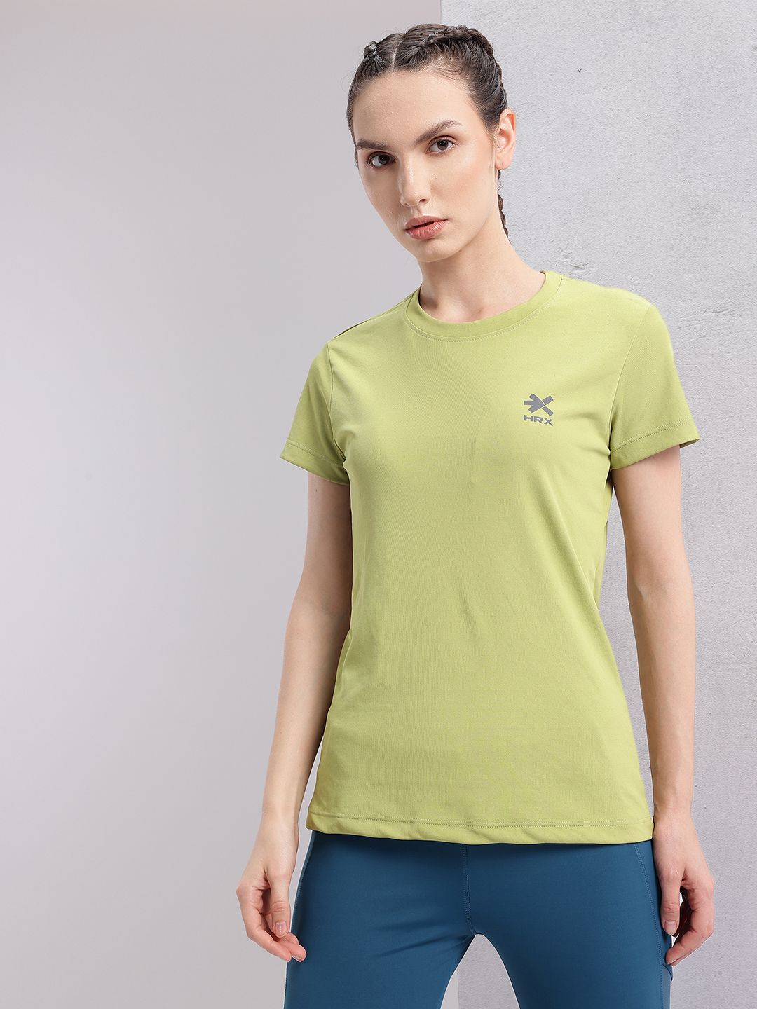 HRX by Hrithik Roshan Solid T-shirt with Brand Logo Detail