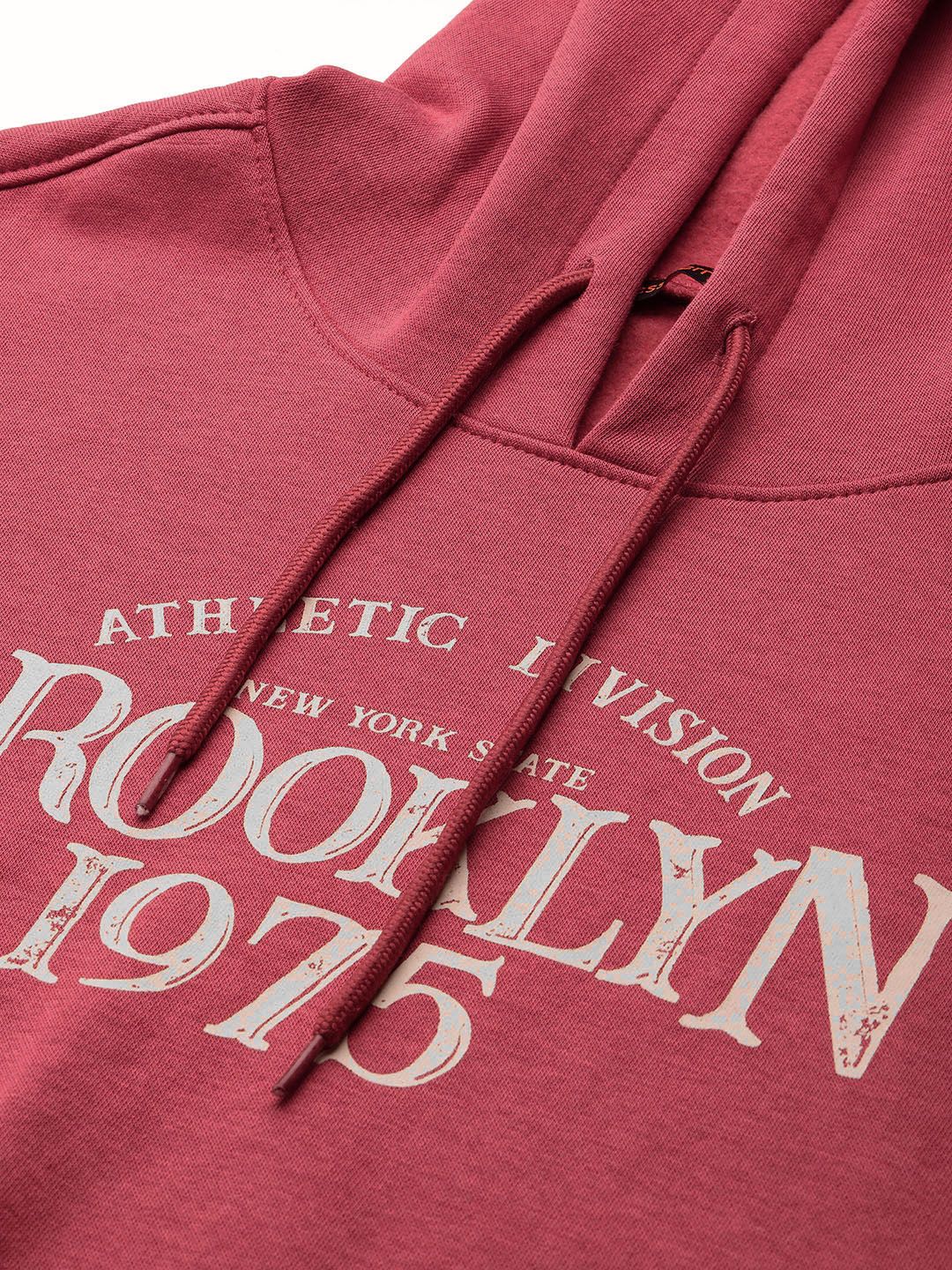 DressBerry Drop Shoulder Sleeves Printed Hooded Sweatshirt