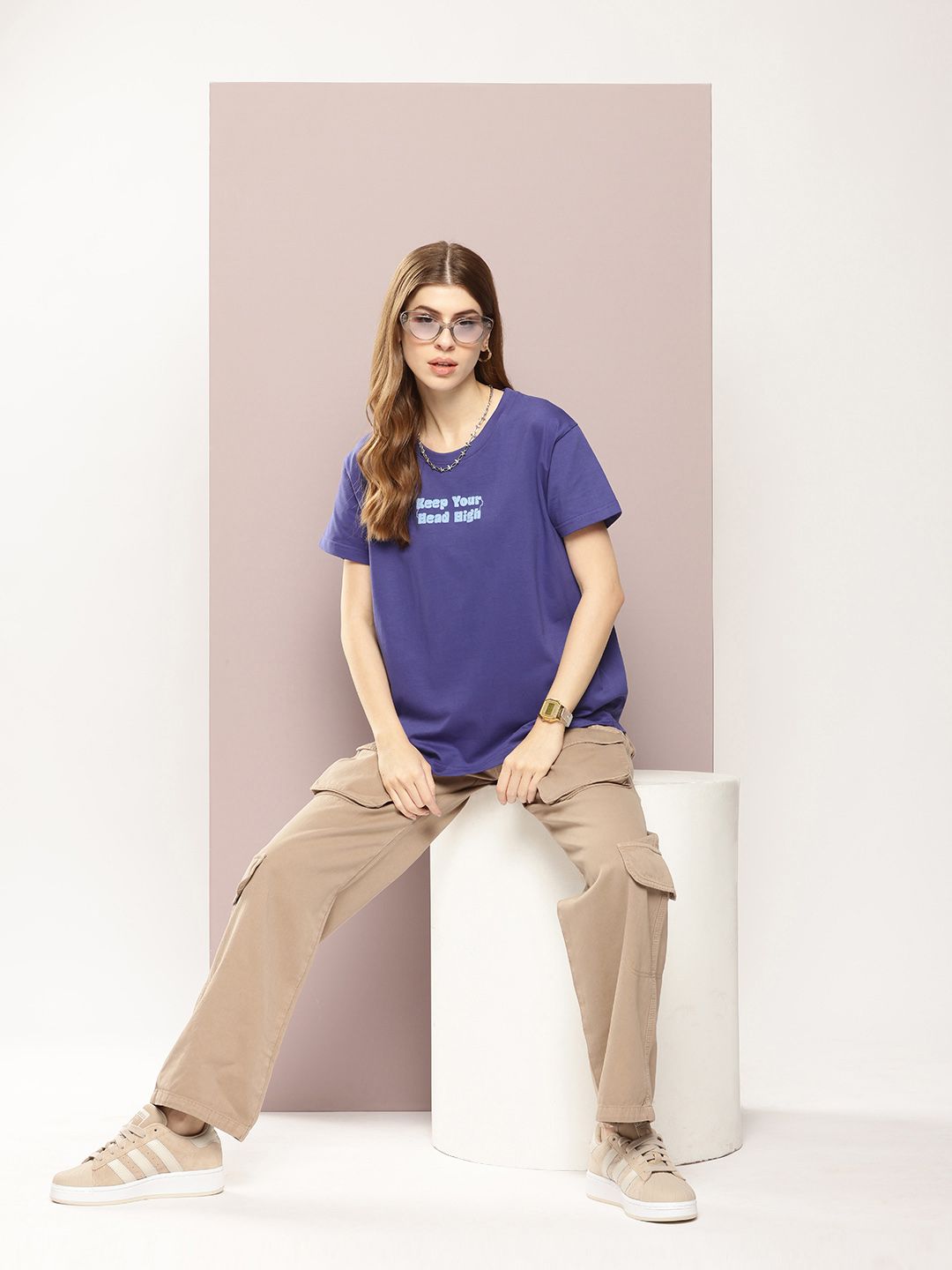 DILLINGER Typography Embossed Pure Cotton Boxy T-shirt