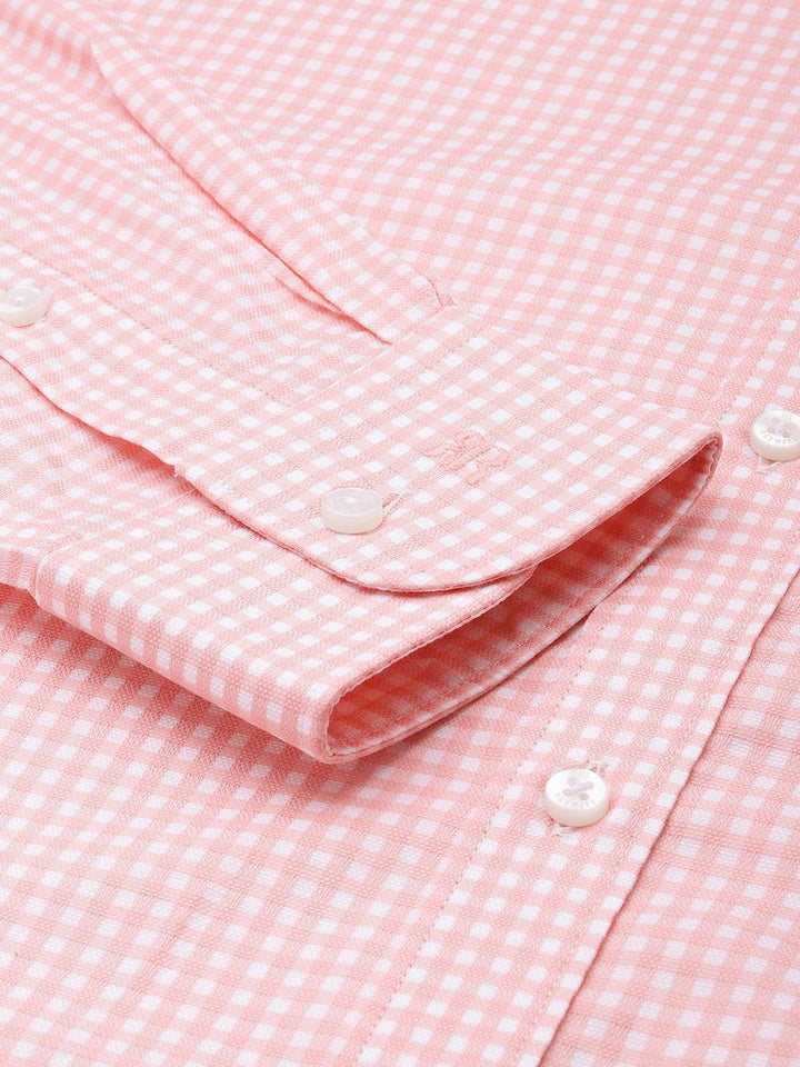 Raymond Slim Fit Micro Self Checked Opaque Pure Cotton Formal Shirt