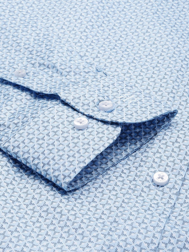 Raymond Slim Fit Geometric Printed Pure Cotton Formal Shirt