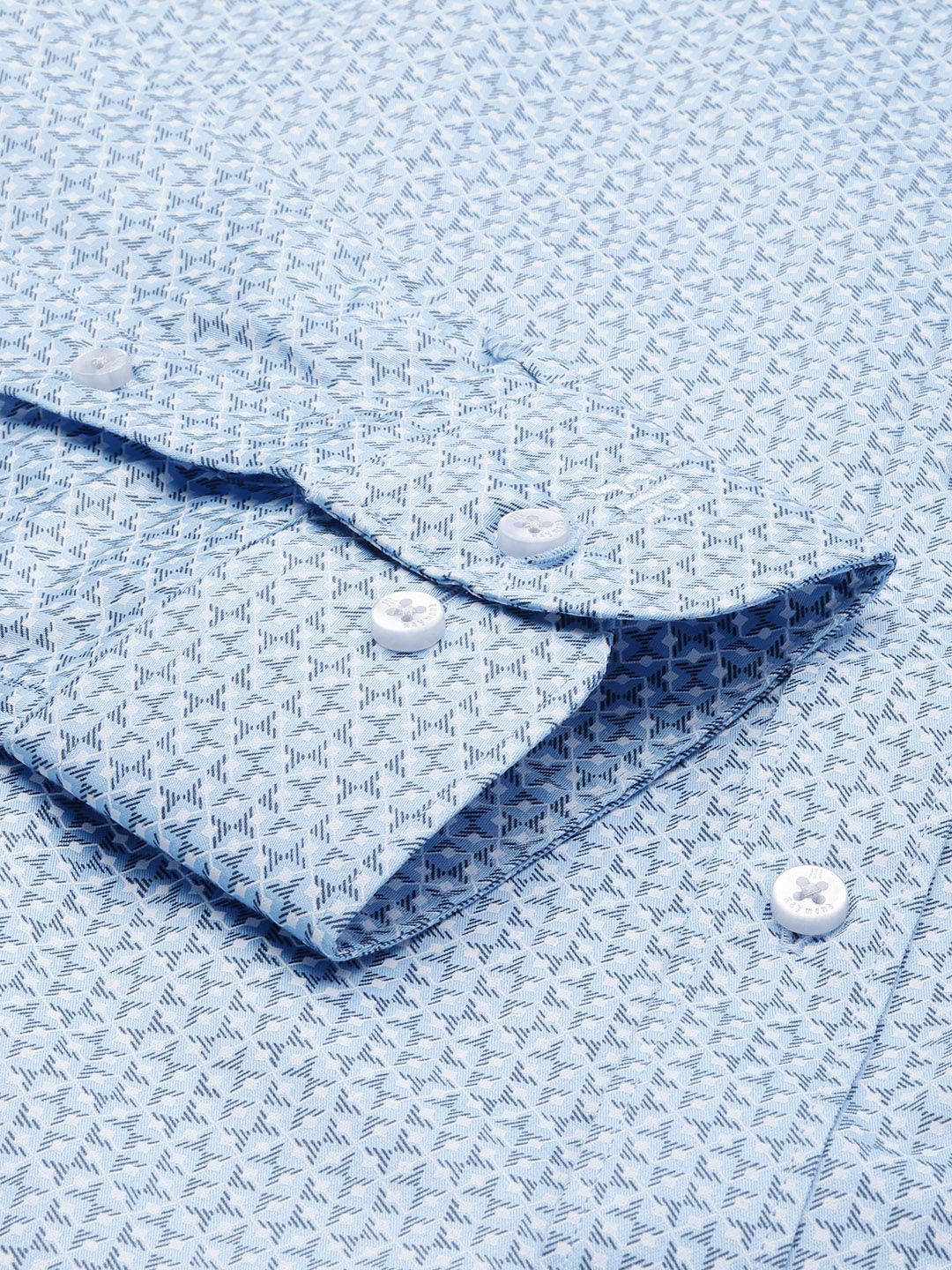 Raymond Slim Fit Geometric Printed Pure Cotton Formal Shirt