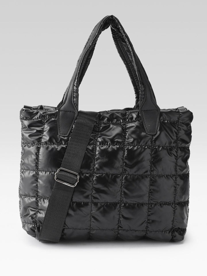 DressBerry Structured Shoulder Bag with Quilted Detail