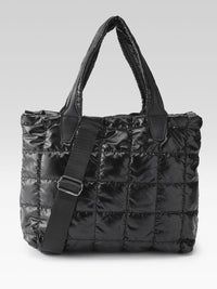 DressBerry Structured Shoulder Bag with Quilted Detail