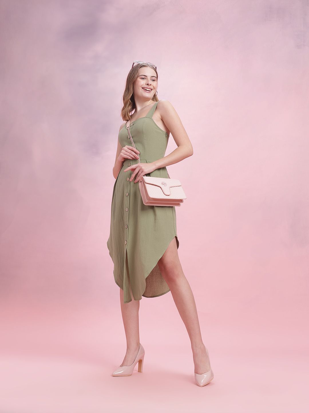 DressBerry Side Slit A-Line Midi Dress
