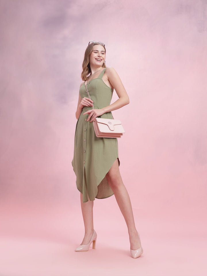DressBerry Side Slit A-Line Midi Dress