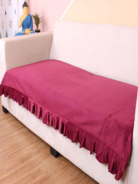 STITCHNEST Maroon Self Design 1 Seater Sofa Cover