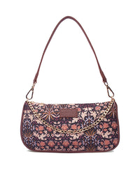 ZOUK Floral Printed Half Moon Shoulder Bag