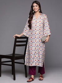 Varanga Abstract Woven Design Flared Kurta with Trousers