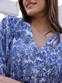 Sanskrutihomes dicetak nightdress kapas tulen