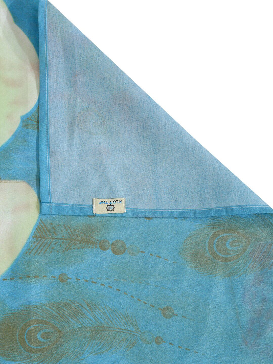 KLOTTHE Blue Floral Polycotton 300 TC King Fine Bedsheet with 2 Pillow Covers-98 x 89 inches
