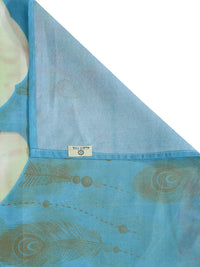 KLOTTHE Blue Floral Polycotton 300 TC King Fine Bedsheet dengan 2 Sarung Bantal-98 x 89 inci