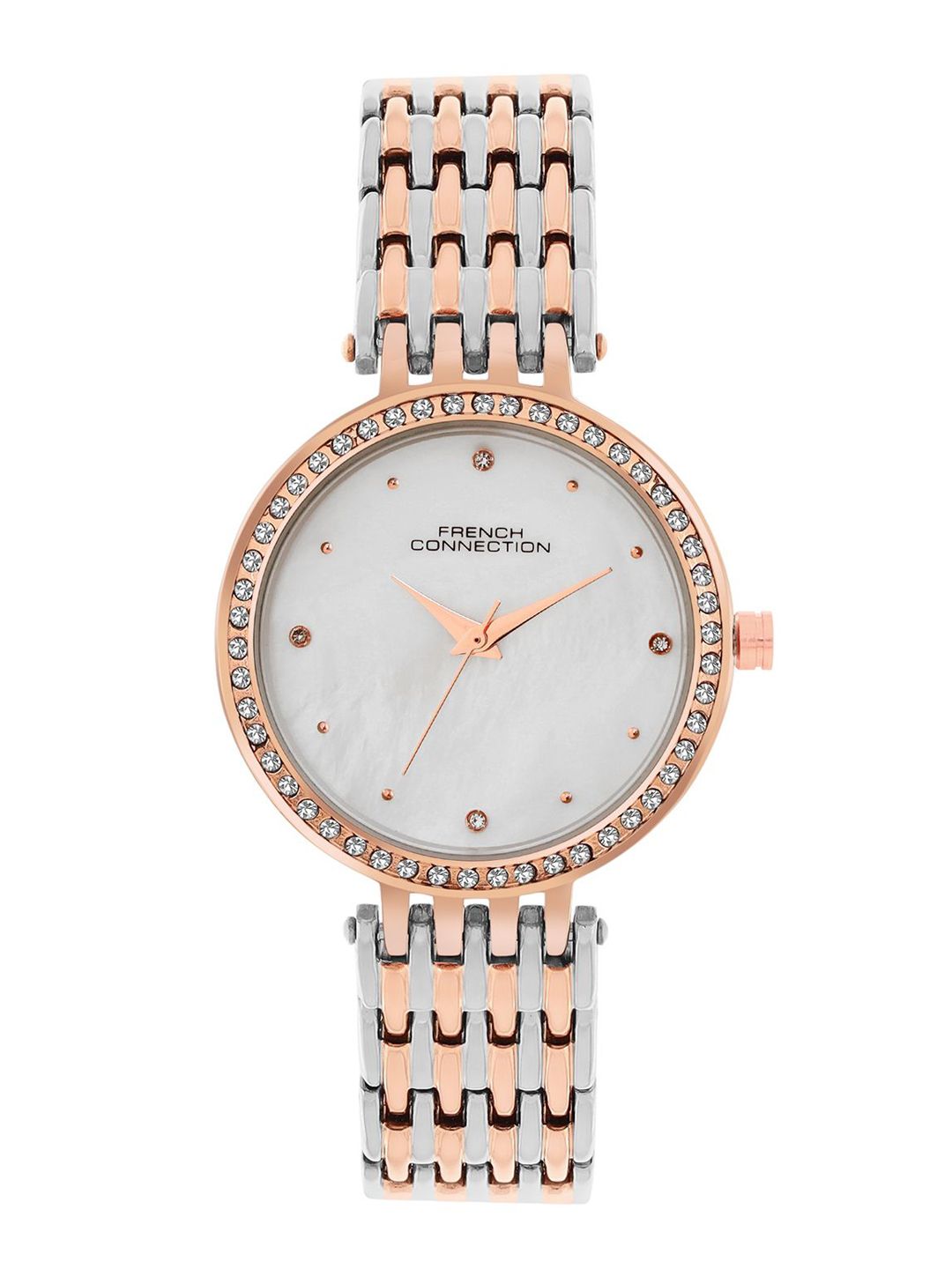 Sambungan Perancis Wanita Dail Dail & Gelang Gaya Tali Analog Watch FCN075RTM