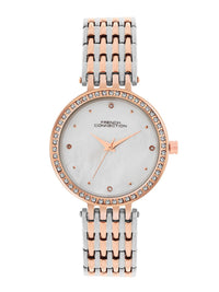 Sambungan Perancis Wanita Dail Dail & Gelang Gaya Tali Analog Watch FCN075RTM