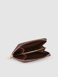 Lino Perros Women Coffee Brown Croc & Snakeskin Textured Zip Around Wallet