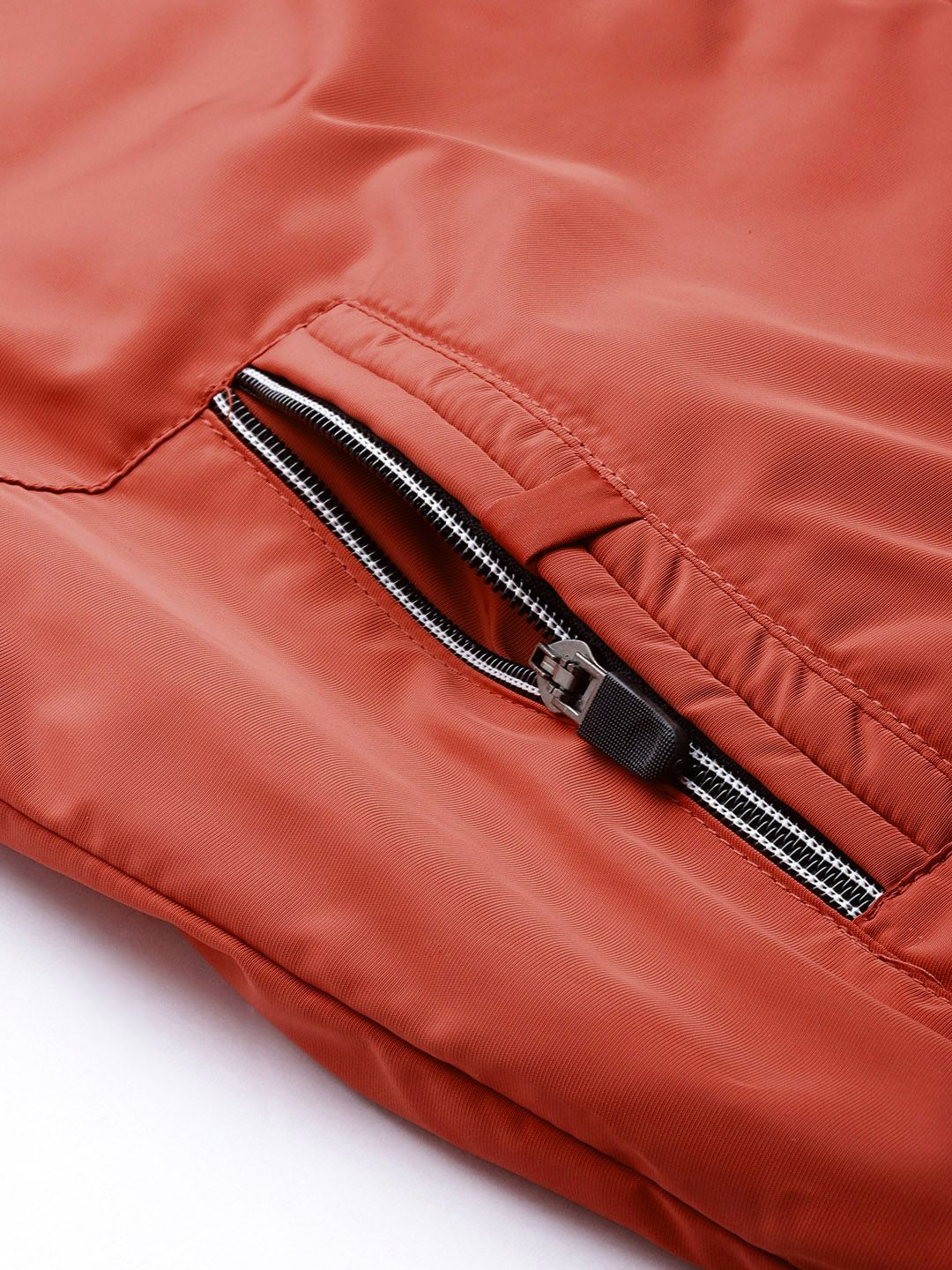 The Indian Garage Co Men Orange Solid Biker Jacket