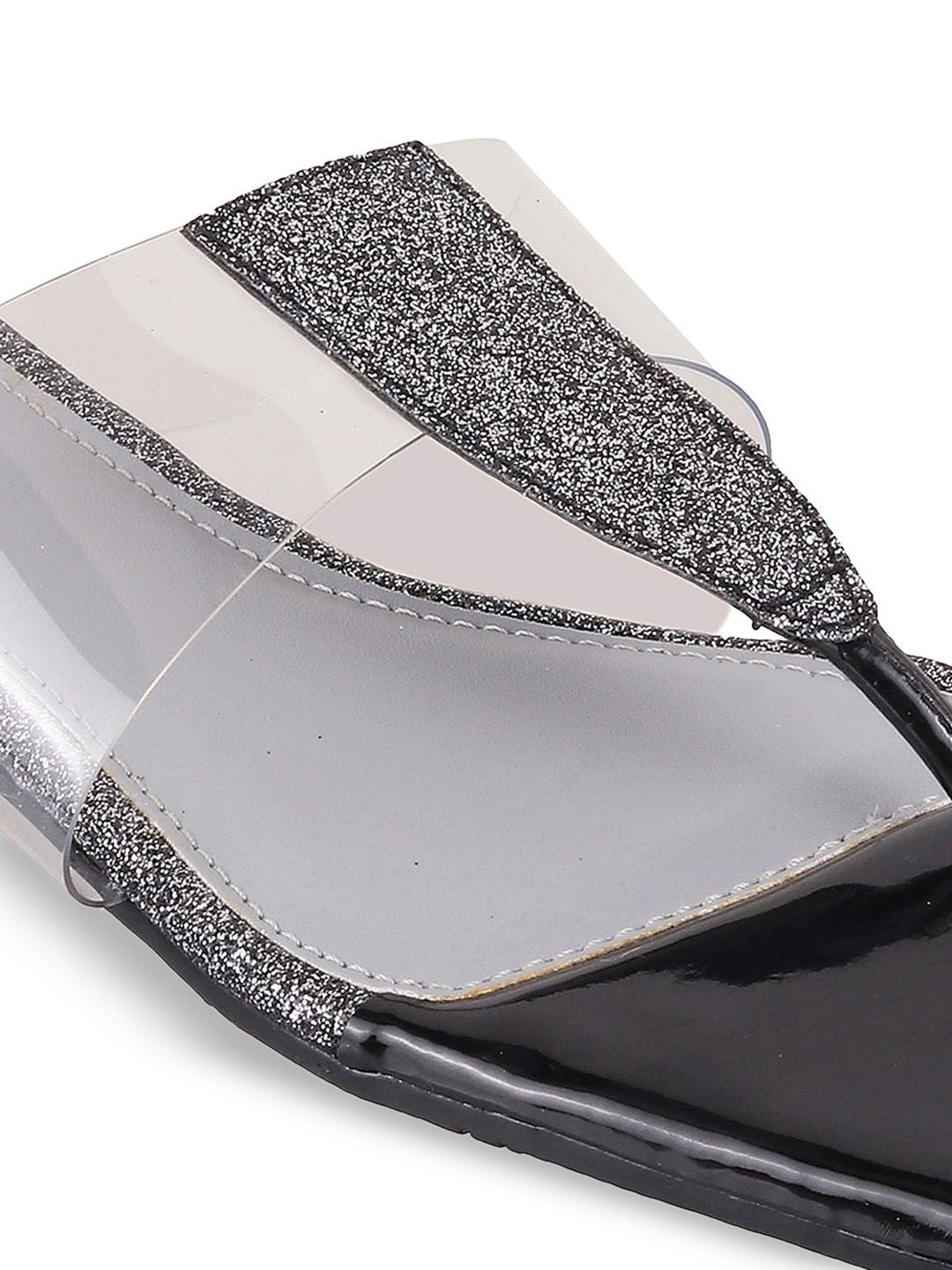 Mochi Shimmered Open Toe Flats