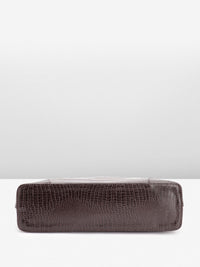 Lino Perros Women Croc Textured Structured Laptop Shoulder Bag