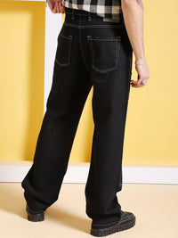 The Indian Garage Co Men Pure Cotton Heavy Fade Mid Rise Baggy Relaxed Fit Jeans