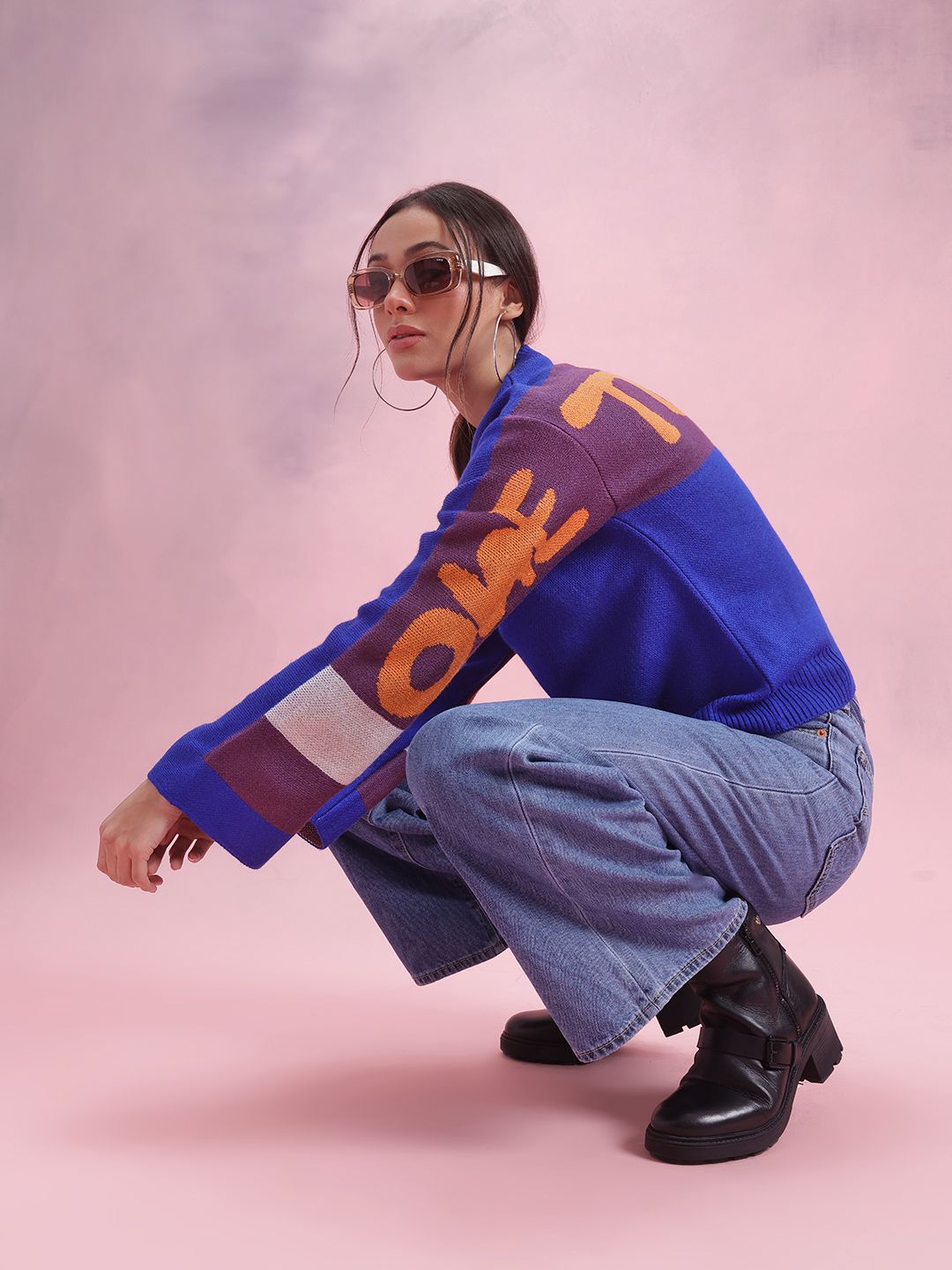 DressBerry Typography Acrylic Pullover