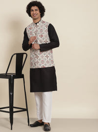 SOJANYA Kurta Biasa Kolar Mandarin Dengan Baju Tidur & Jaket Nehru