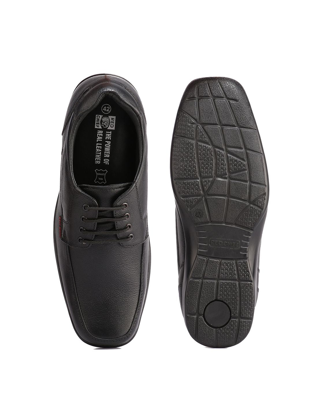 Red Chief Men Black Leather Semiformal Derbys