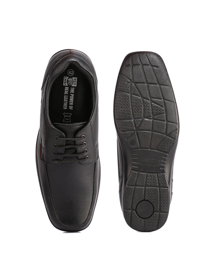 Red Chief Men Black Leather Semiformal Derbys