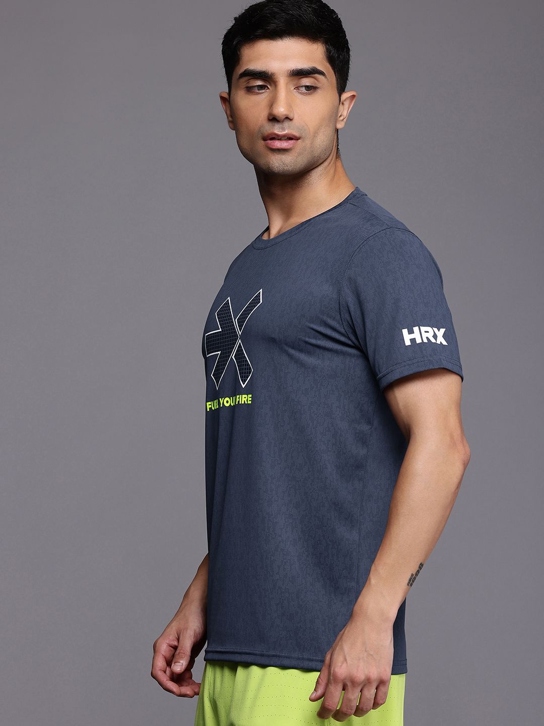 HRX by Hrithik Roshan Sculptflex Brand Logo Printed Training T-shirt