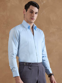 DENNISON Light Blue Cooper Collar Formal Shirt