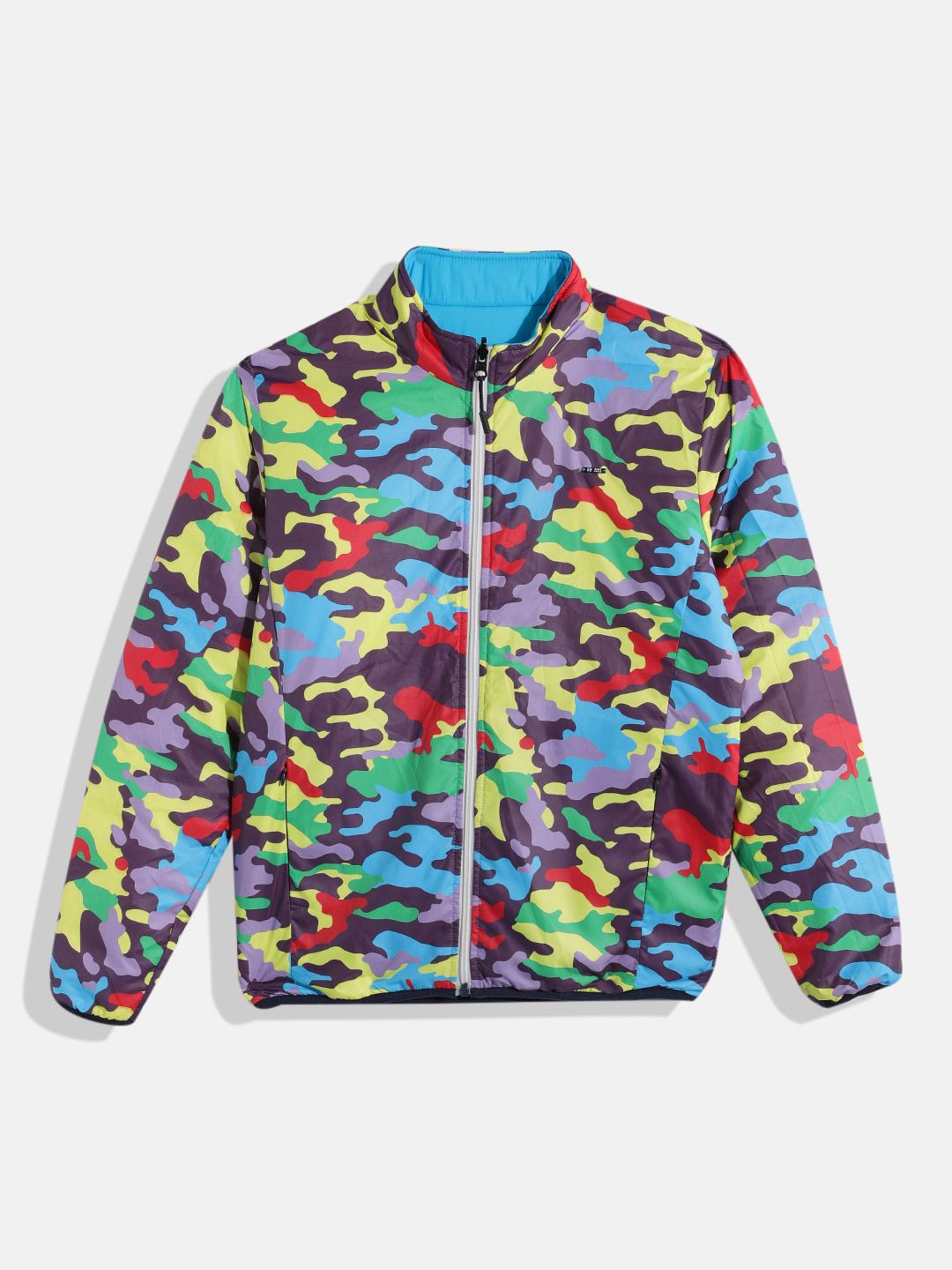 Monte Carlo Boys Camouflage Print & Colourblocked Reversible Padded Jacket