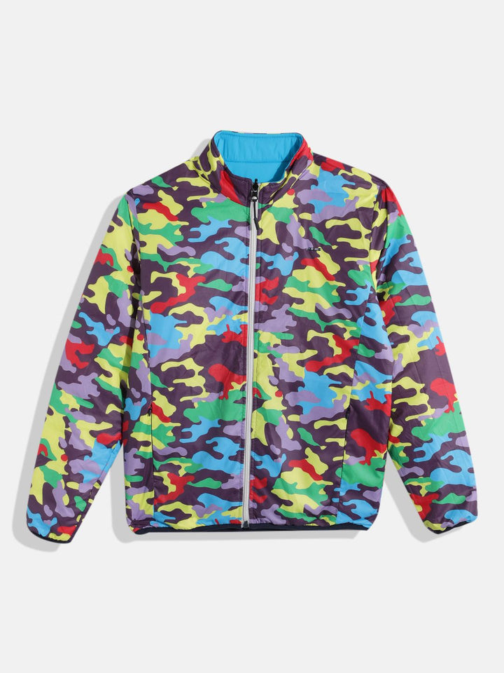 Monte Carlo Boys Camouflage Print & Colourblocked Reversible Padded Jacket