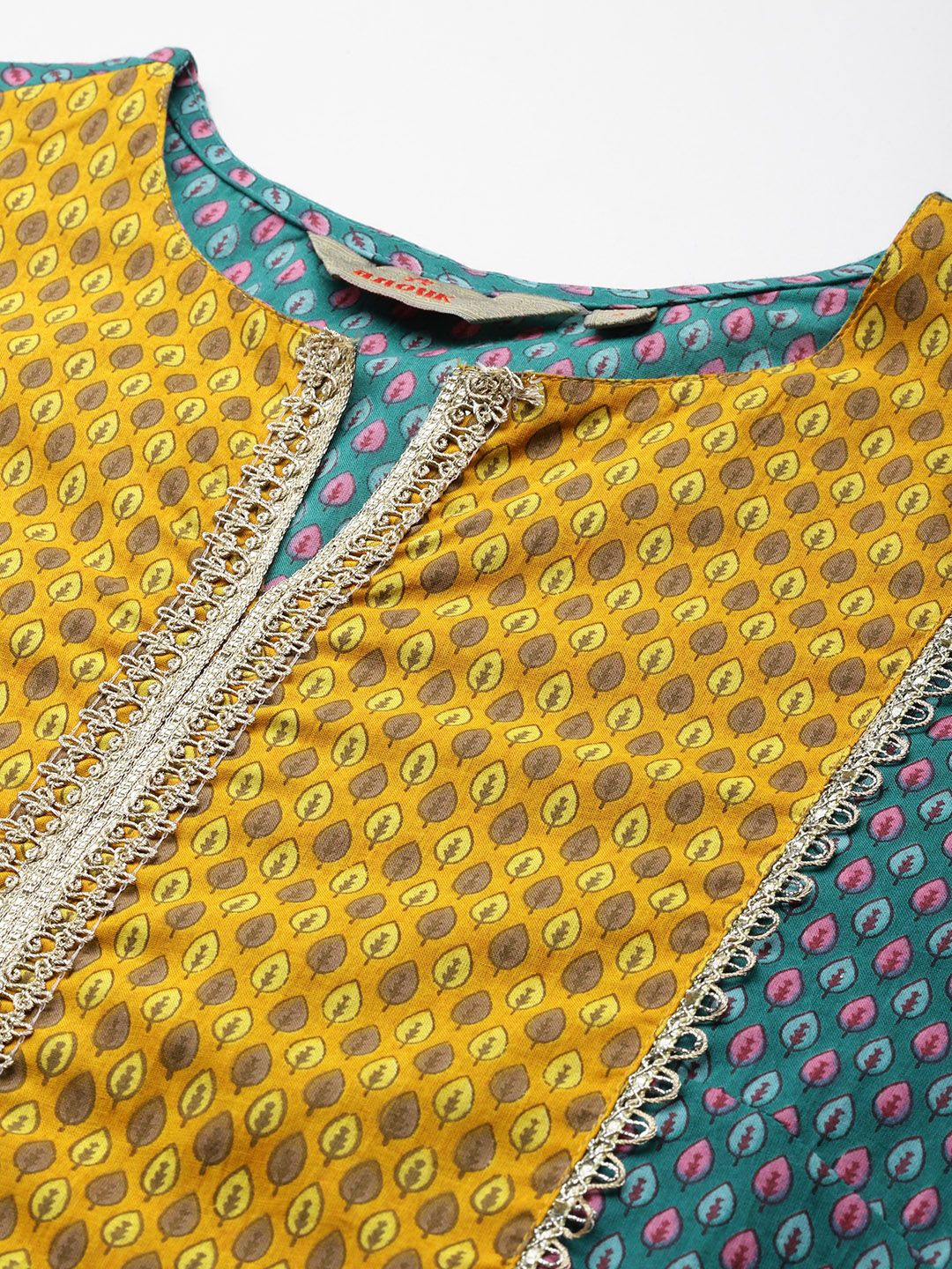 Anouk Ethnic Motifs Print Pure Cotton Kurta with Trousers & Dupatta