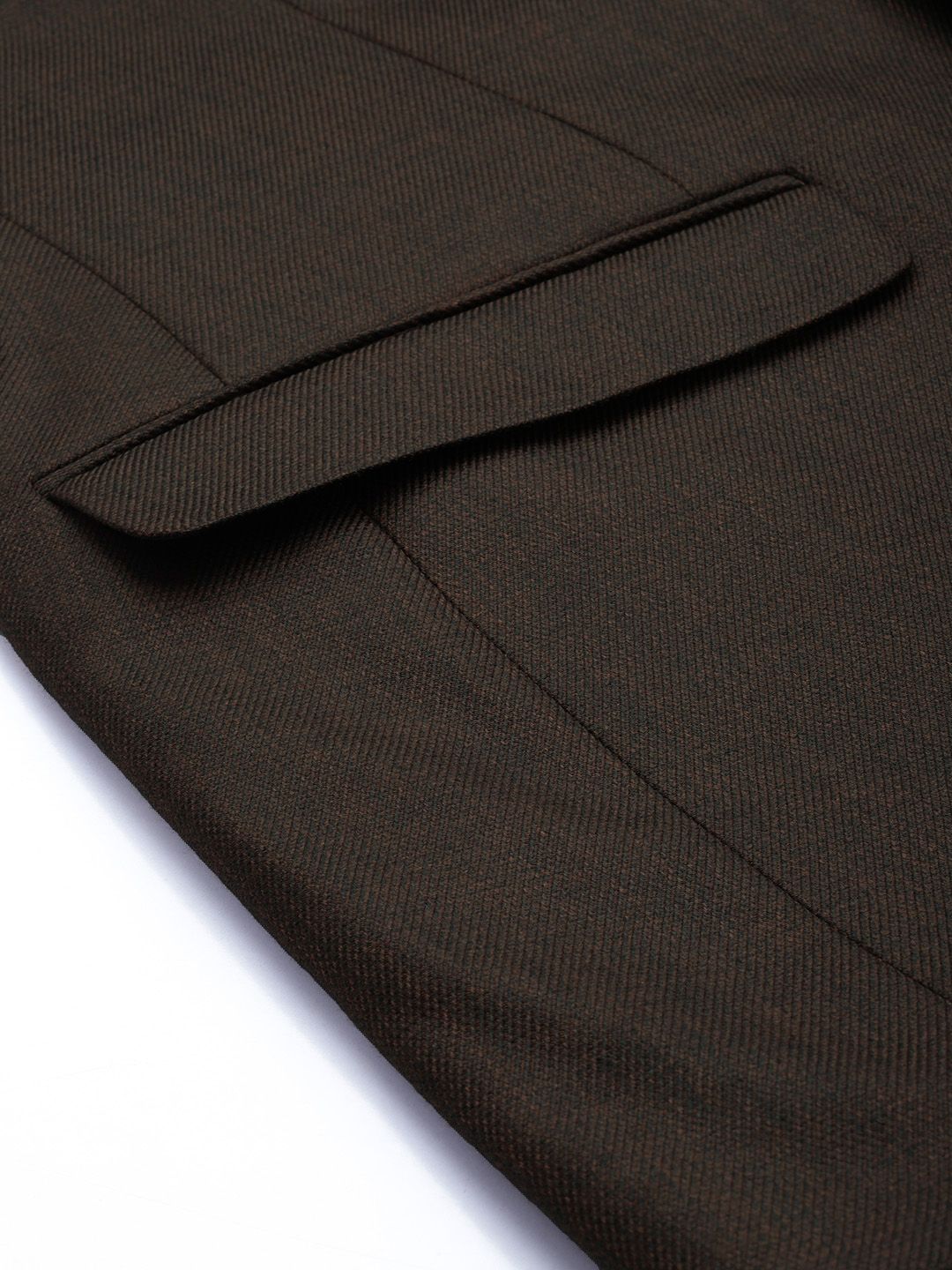Raymond Men Brown Slim Fit Self Design Single-Breasted Formal Blazer