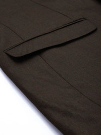 Raymond Men Brown Slim Fit Self Design Single-Breasted Formal Blazer