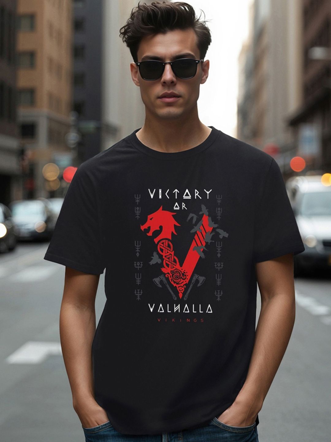 Bewakoof Men Black Typography Printed Pure Cotton T-shirt