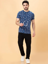 Being Human Pure Cotton Floral Printed Round Neck Casual T-shirt