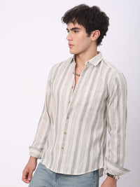 VASTRADO Men Classic Slim Fit Opaque Striped Casual Shirt