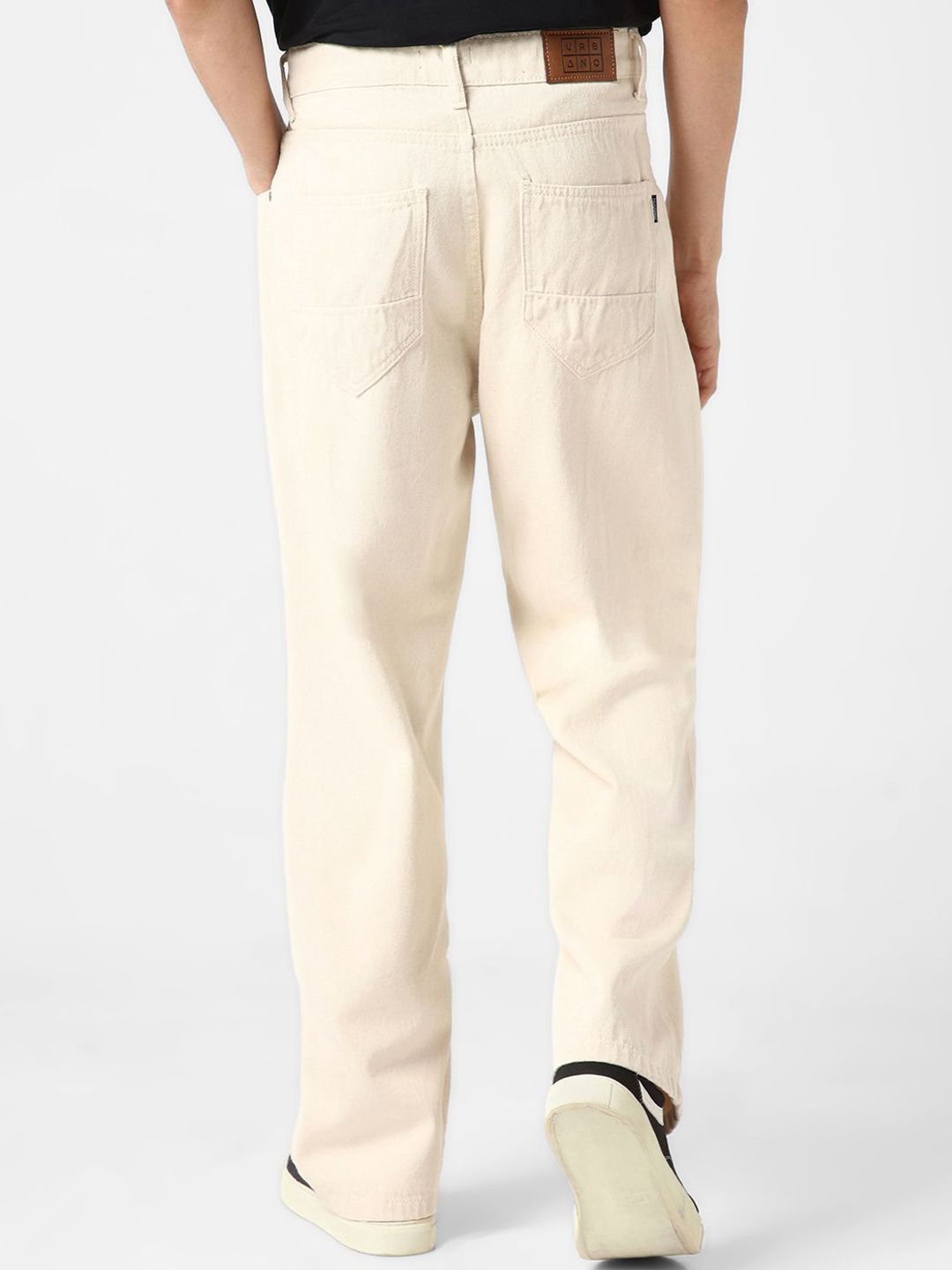 Urbano Fashion Men's  Loose Baggy Fit Non-Stretchable Washed Jeans