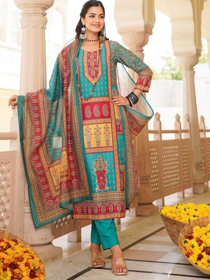 KALINI Women Ethnic Motifs Printed Kurta with Trousers & With Dupatta