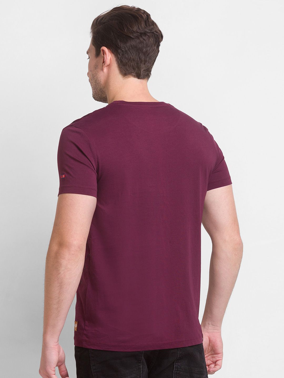 Being Human Men Purple Printed Cotton T-shirt