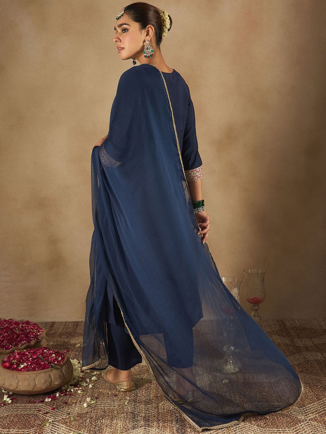Indo Era Women Ethnic Motifs Yoke Design Regular Kurta with Trousers & Dupatta