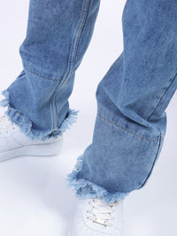 The Indian Garage Co Men Straight Fit Mildly Distressed Heavy Fade Jeans