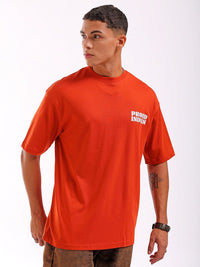 The Indian Garage Co Men Back Printed Boxy Oversized Round Neck T-shirt