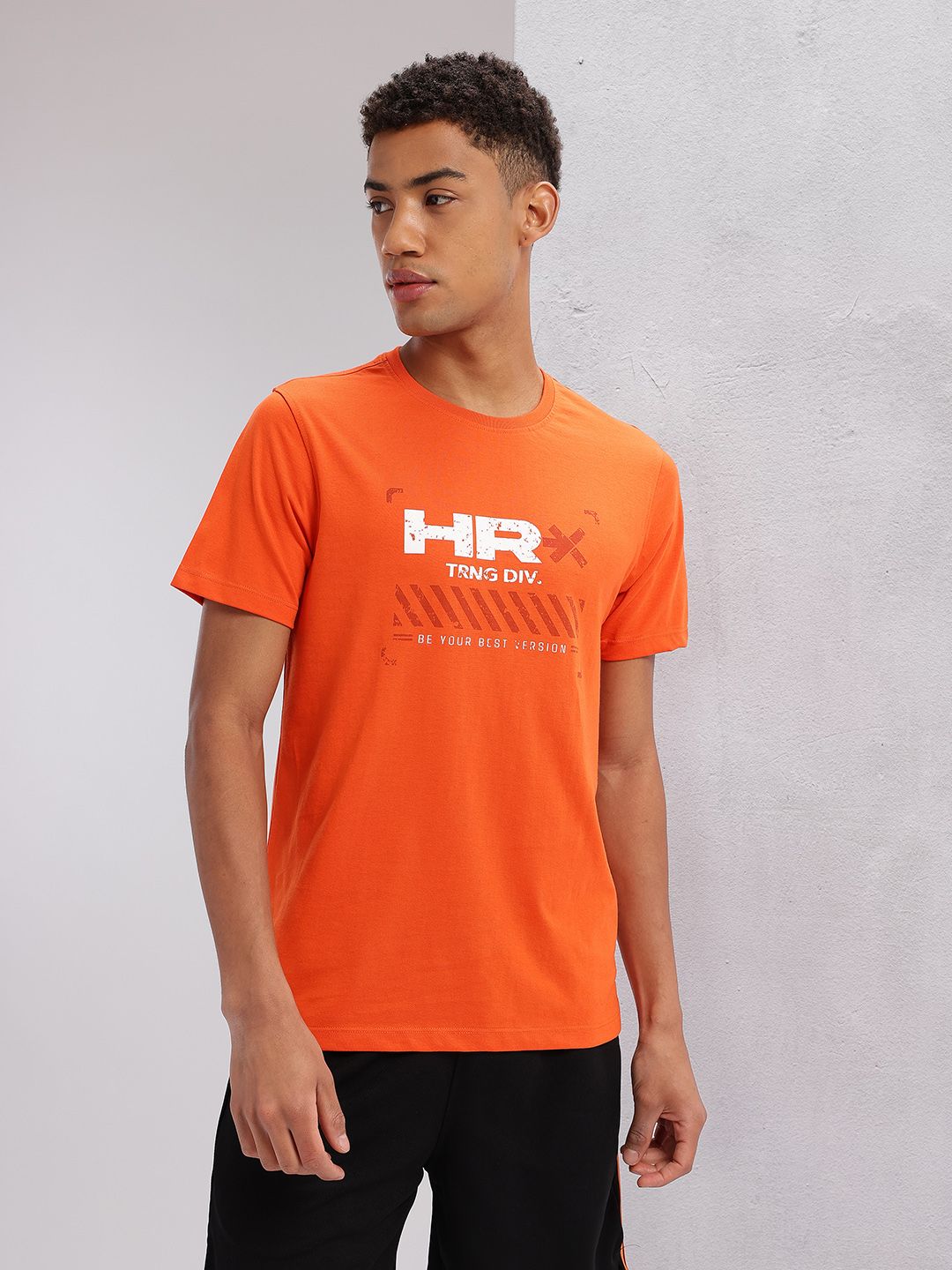 HRX by Hrithik Roshan Brand Logo Printed Training T-shirt
