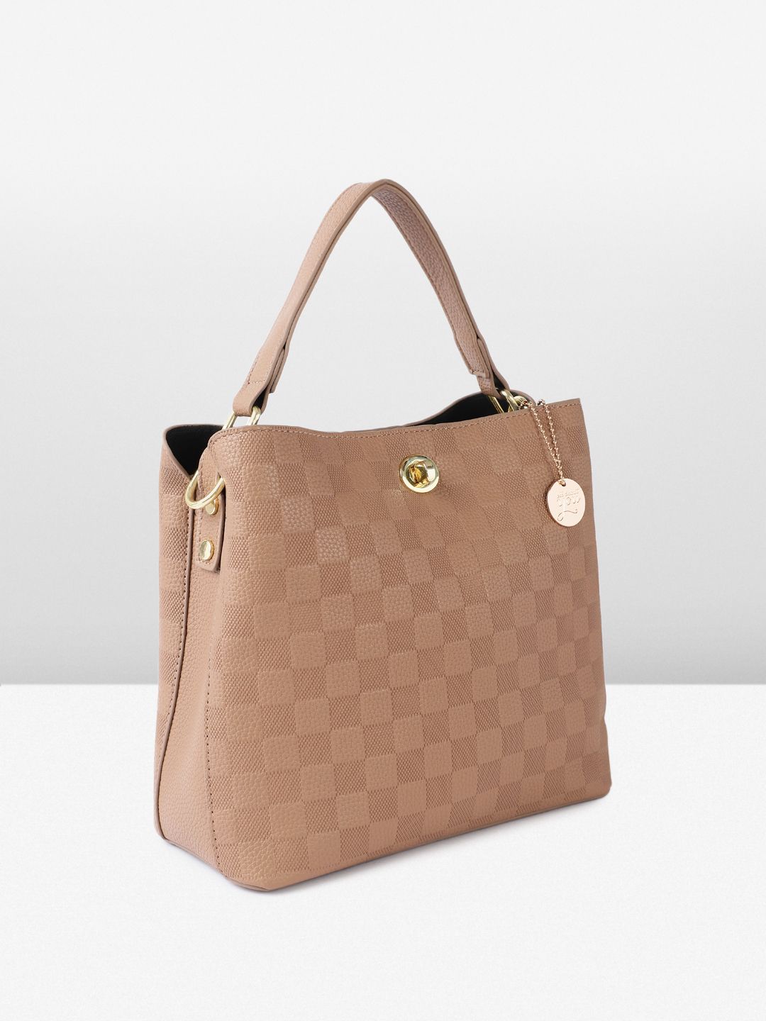 all about you Checked Structured Handheld Bag with