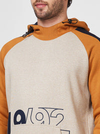 SPYKAR Typography Printed Hooded Raglan Sleeves Sweatshirt