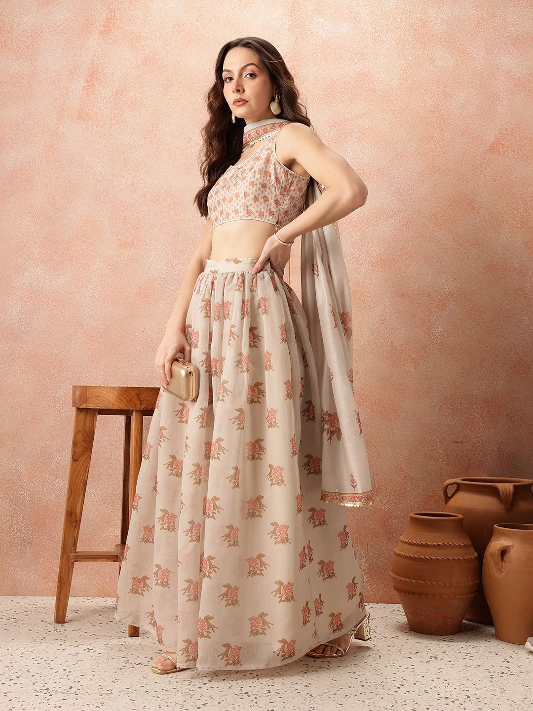 all about you Printed Ready to Wear Lehenga Set With Dupatta