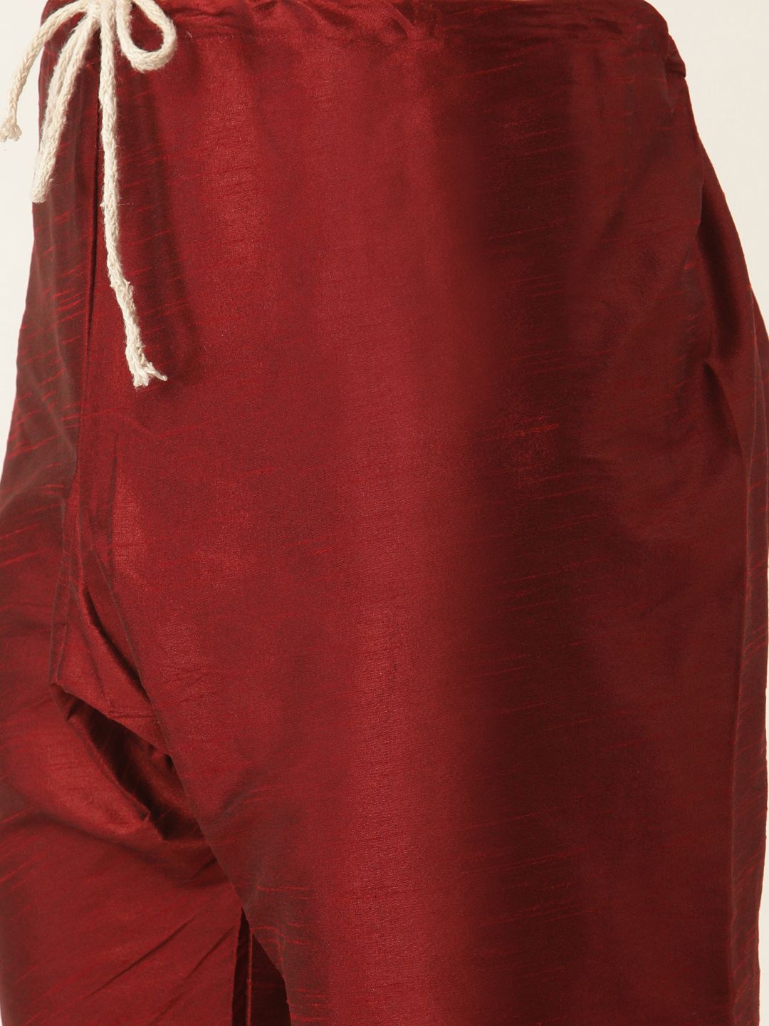 SOJANYA Men Maroon Solid Kurta with Churidar & Nehru Jacket