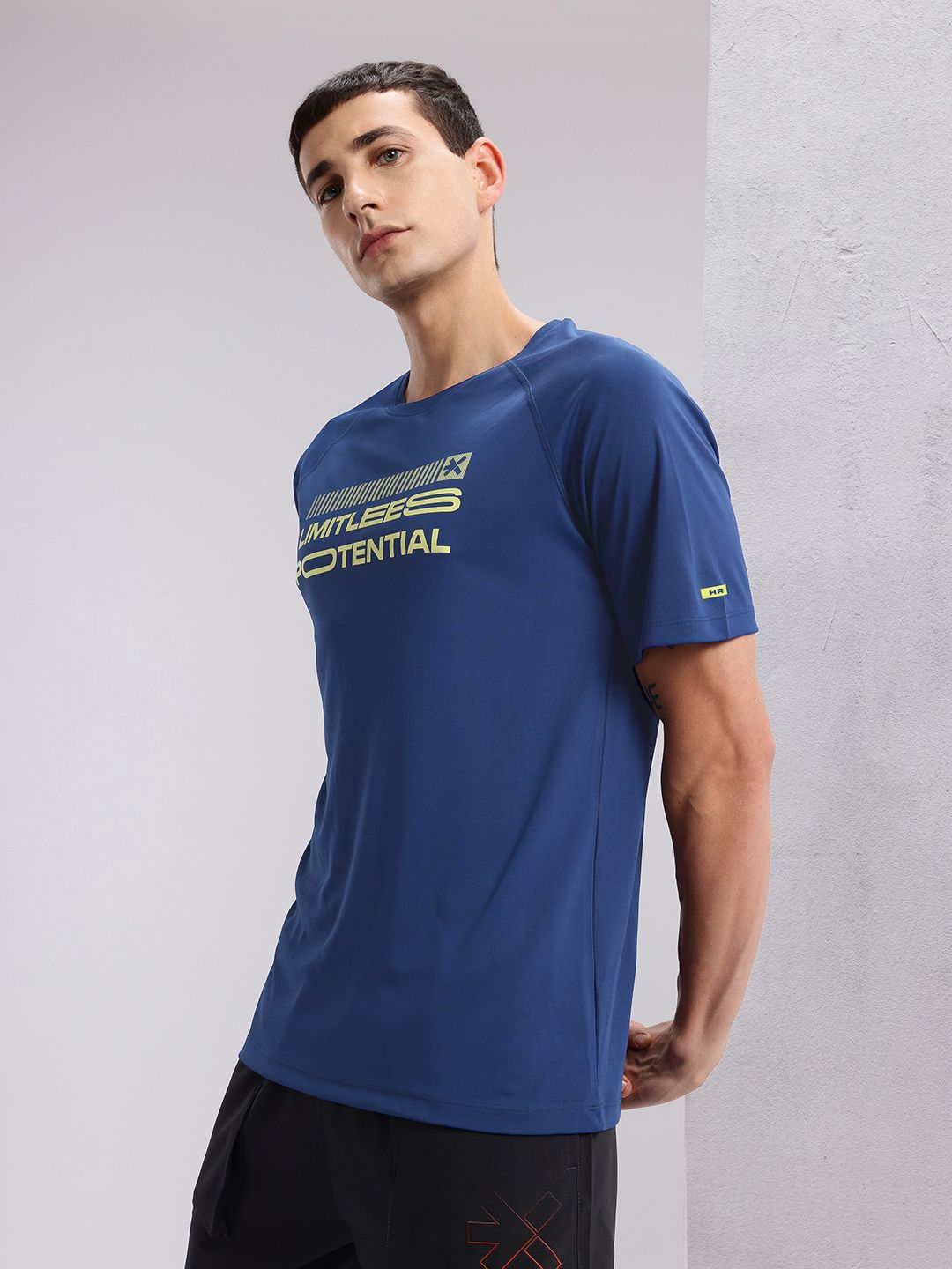 HRX by Hrithik Roshan Typography Print Raglan Sleeves Training T-shirt