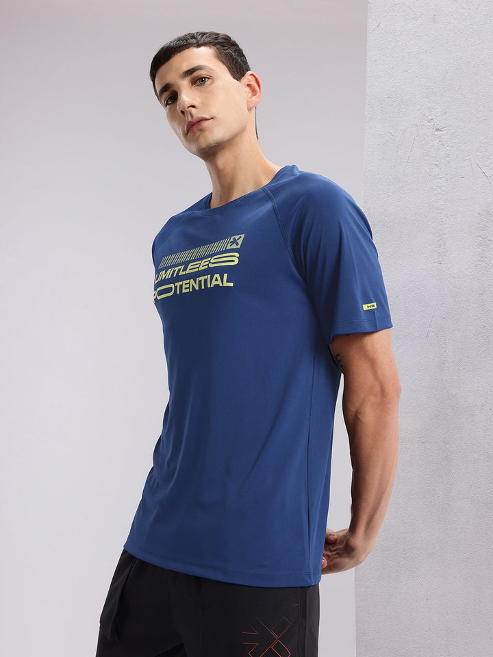 HRX by Hrithik Roshan Typography Print Raglan Sleeves Training T-shirt